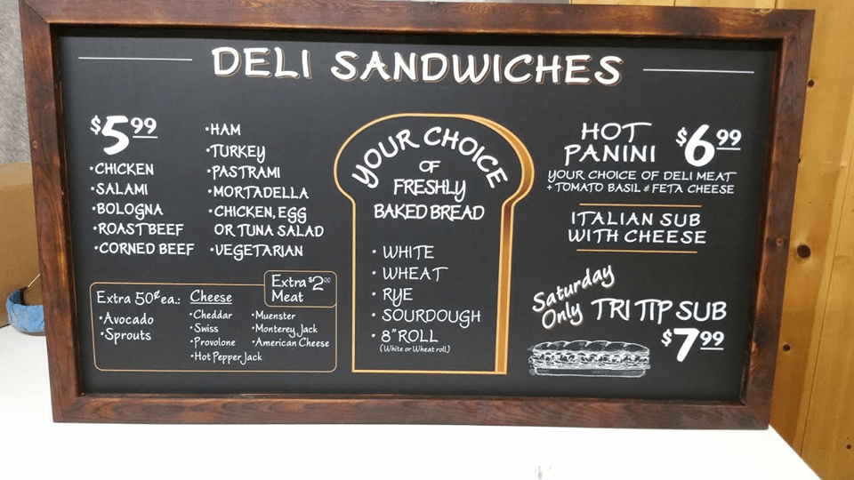 Deli menu sign