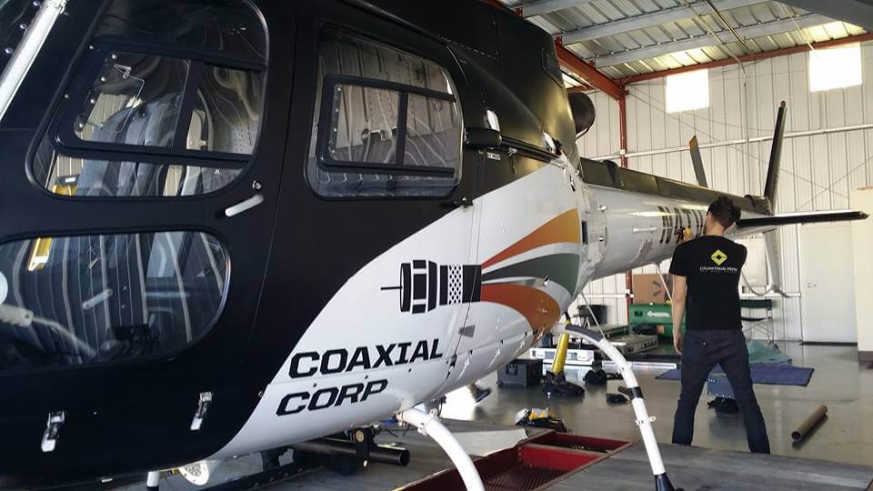 Helicopter vehicle wrap