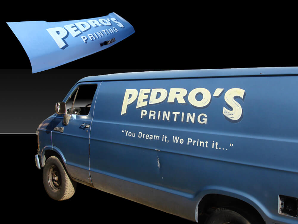 Pedro's Printing vehicle graphics