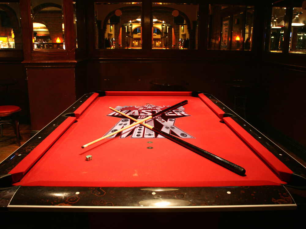 We printed Master of the Mix on the felt of this pool table!