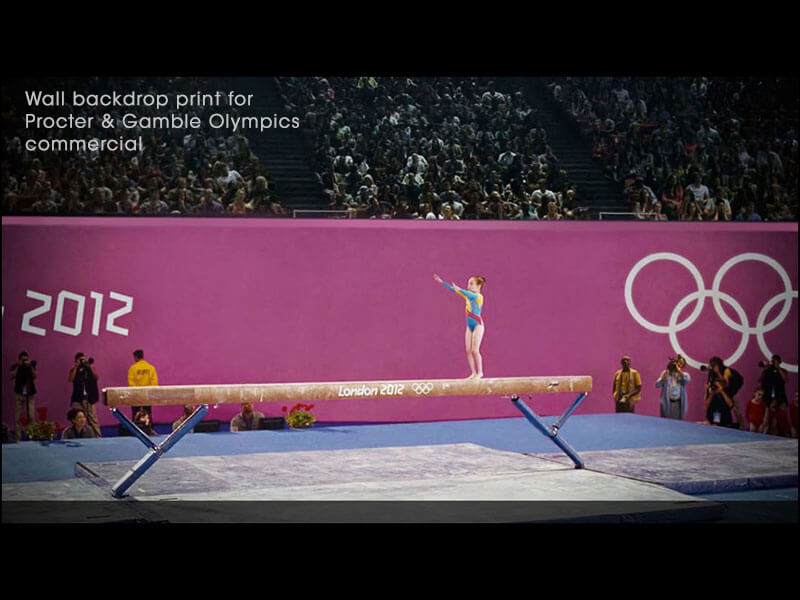 Wall backdrop print for Procter & Gamble Olympics commercial