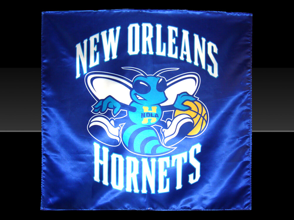 Fabric banners printed for New Orleans Hornets