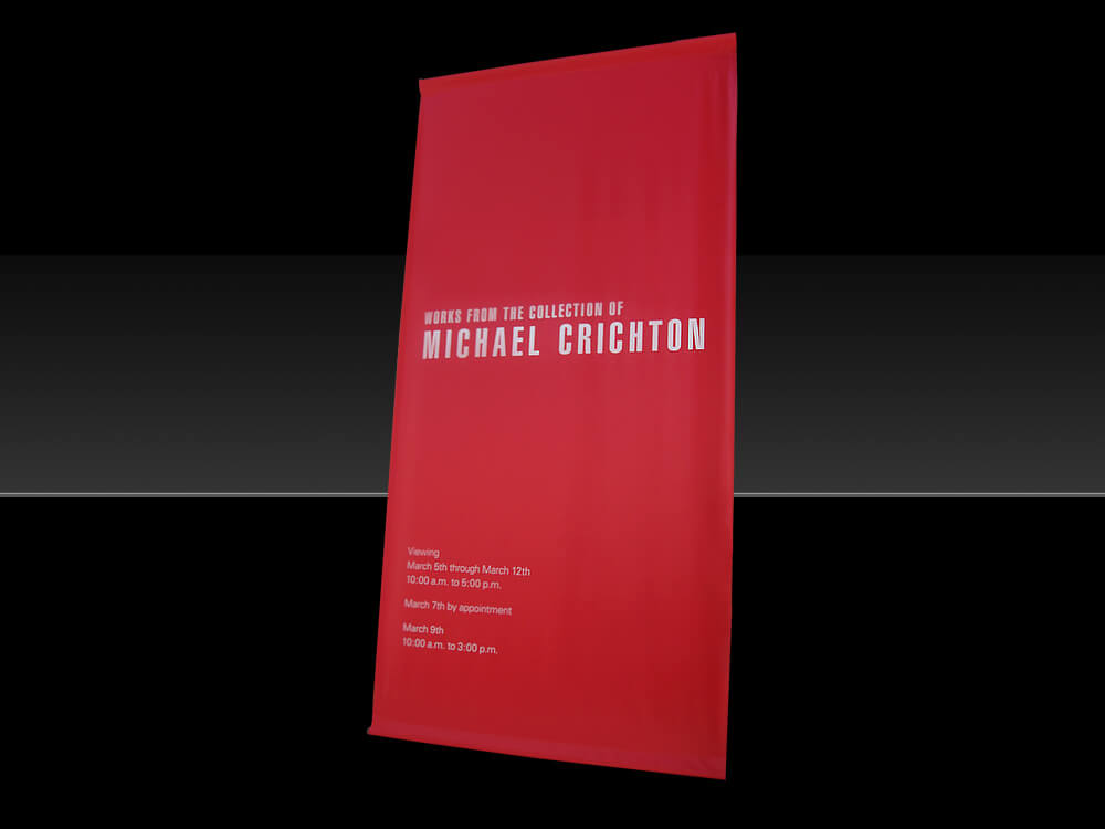 Fabric display for Michael Crichton