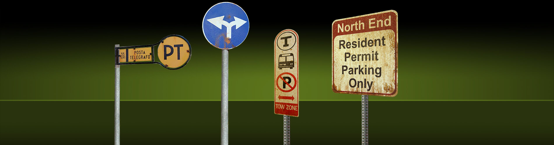 Aged Traffic signs