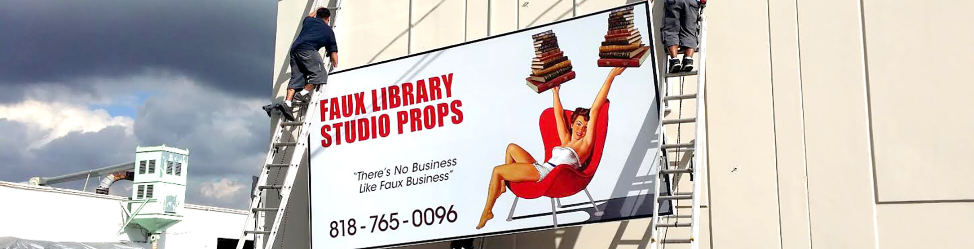 Faux Library signage
