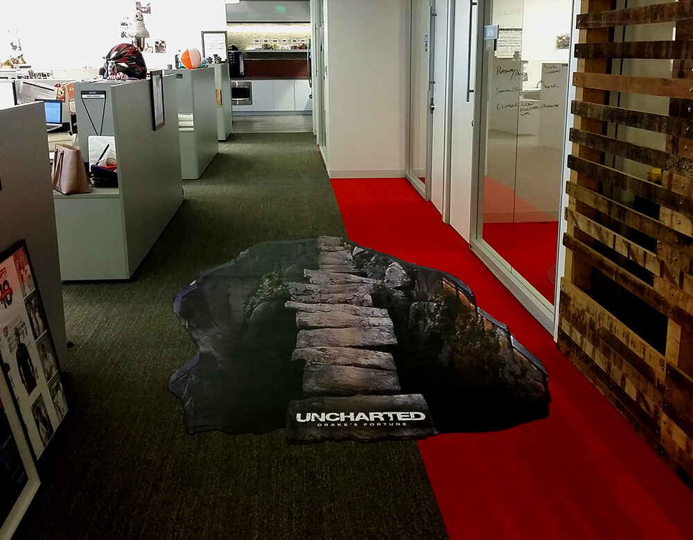 A custom floor decal for the game 'Uncharted"