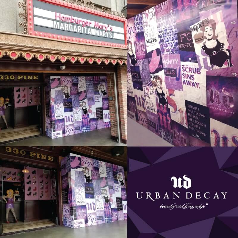 We created this vibrant art wall for Urban Decay Cosmetics