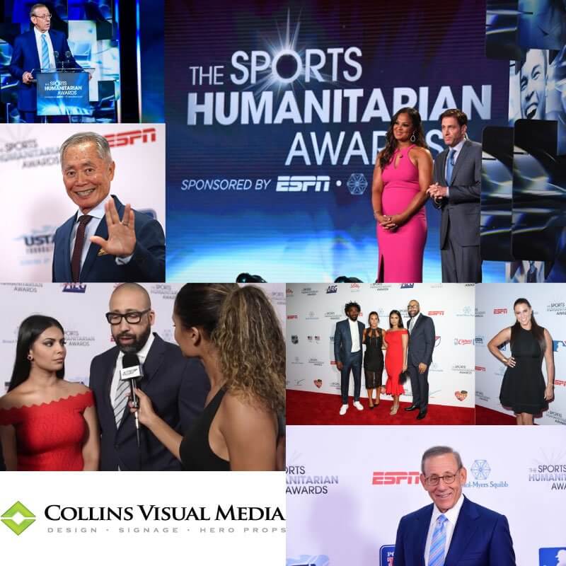 We created this huge media wall for the Sports Humanitarian Awards