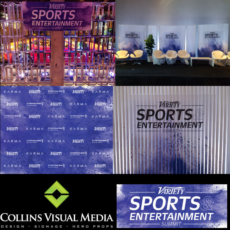 A special display and press wall for the Variety Sports and Entertainment Summit