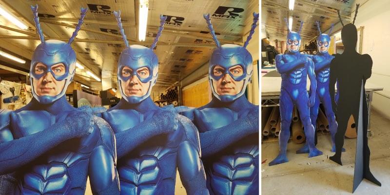 Cutout standups of 'The Tick'
