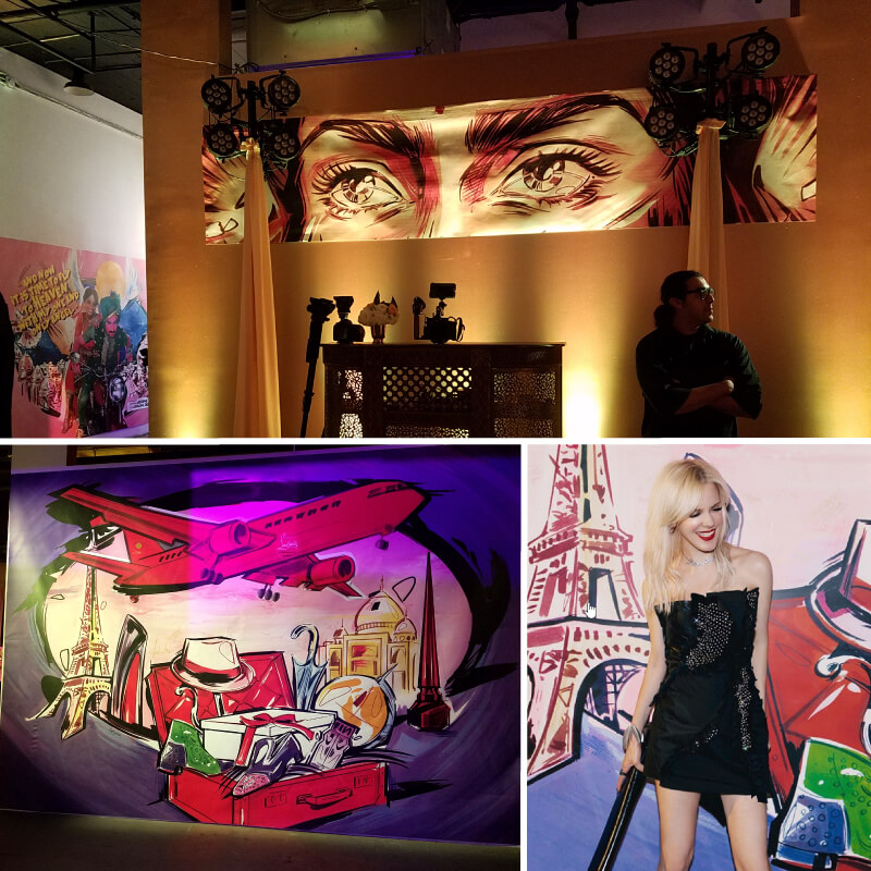 We printed graphics based on illustrations from Louboutin’s graphic novel, “Deep Sleep for Beauty”