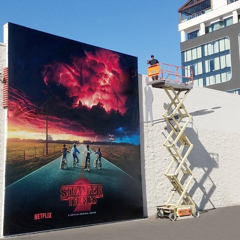 A massive wall poster we printed for season 2 of Netflix's 'Stranger Things'
