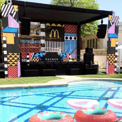 We designed the stage at #Coachella along with the all the #McDonald’s menu’s and #GoldenArches!