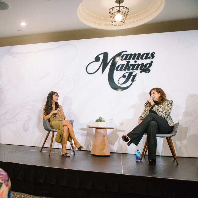 A custom stage wall for the Mamas Making It Summit 2018