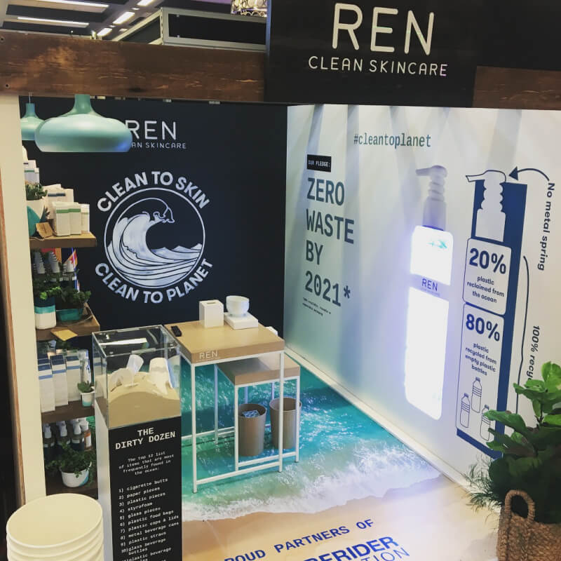 We printed the wall signage and ocean floor graphics to create this space for Ren Clean Skincare