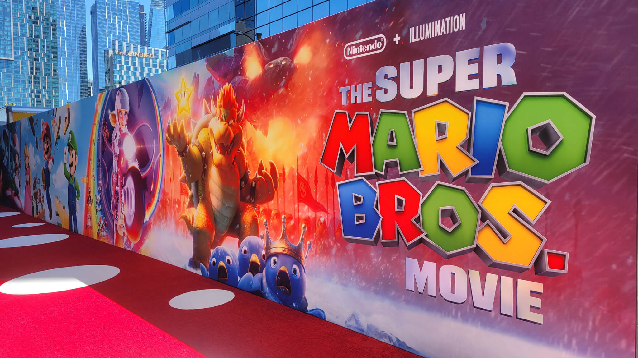 Super Mario Bros Premiere Media Wall Installation